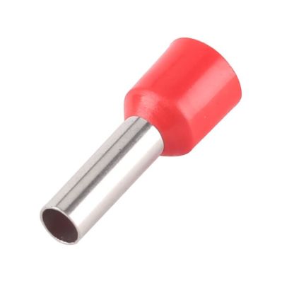 100 Terminales de Tubo para punta de cable 6mm² rojo TRISOL