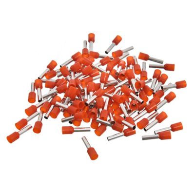 100 Terminales de Tubo para punta de cable 6mm² rojo TRISOL